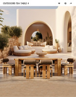 Muebles de Hotel y Restaurante Personalizados, Juego de Mesa y Sillas de Comedor de Madera de Teca Sólida Rústica para Exteriores, 6, 8, 10, 12 Plazas
