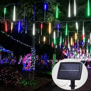 Solar Meteorenregen Lichten Outdoor Raindrop Lichten 10 Buizen 240 Leds Regen Lichten Decoratieve Luces Buitenkant Solar Navidad & 2020