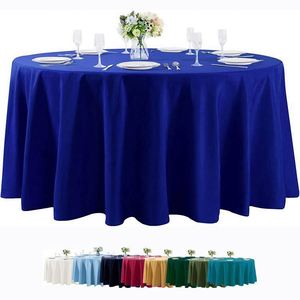Wholesale Handmade Waterproof Oilproof Customized Color 120 Inch <b>Round</b> <b>Tablecloth</b> Polyester for Wedding Banquet Restaurant - Product Image 1