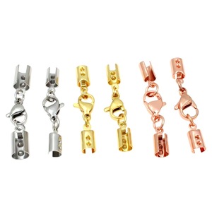 Stainless Steel Leather Cord <b>Clips</b> Gold Rose Gold <b>Silver</b> Lock Clasps For Bracelet Necklace Jewelry Making Accessories - Product Image 1