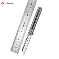Couteau pliant tactique Yeehand personnalisable avec lame en acier D2 et manche en titane pour l'extérieur