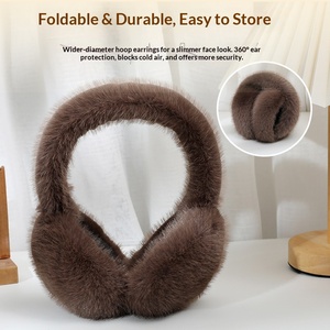 <span class=keywords><strong>Cache</strong></span>-oreilles pliables en fausse <span class=keywords><strong>fourrure</strong></span> de vison pour <span class=keywords><strong>femme</strong></span>, doux et en peluche, coupe-vent, pour usage quotidien en extérieur - Product Image 5