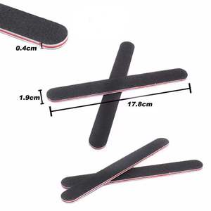 Lima per unghie a doppia faccia in spugna EVA resistente, a forma di cuore, nera e rossa, grana 100/180, con motivo dritto, nuovo design, strumento per levigatura - Product Image 5