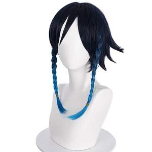 Mengtong azul marino gradiente doble trenzas <span class=keywords><strong>Cosplay</strong></span> peluca para Genshin Impact <span class=keywords><strong>Venti</strong></span> - Product Image 1