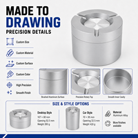 Couvercle rotatif en alliage d'aluminium usiné CNC, haute valeur esthétique, résistant aux chutes, OEM ODM, pour usinage, maison, bureau, véhicule