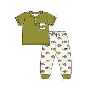 Conjunto de 2 piezas de ropa para niños pequeños: camiseta y pantalón jogger de algodón 95% y elastano 5% con diseño de patos mallard de golf, ropa para hermanos, estilo boutique personalizado. - Product Image 3