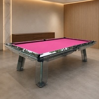 Tables de billard personnalisées : Tables de billard professionnelles d'extérieur 7/8/9 pieds, modernes et luxueuses, en ardoise et verre, et tables de billard d'intérieur.