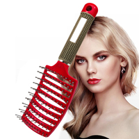Top Magic Brosse À Cheveux Extension De Cheveux Couleur Rose Enchevêtrement Personnalisé Doux Mat Finition Démêlant Brosse À Cheveux Logo Personnalisé