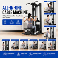 Máquina Multifuncional de Poleas Cruzadas, Entrenador Funcional, Pila de Pesas de 660 Libras, 20 Niveles Ajustables, Entrenamiento de Fuerza para Gimnasio en Casa