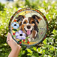 Exquis UV Imprimé Pet Photo Personnalisé Dessin Animé Anime Style Unique Cadeau Suspendu Acrylique Vitrail En Plastique Porte-clés