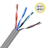 Cable de Red Ethernet DingLiang Cat5e UTP 23AWG 0.48+mm, Cobre Libre de Oxígeno, Revestimiento de PVC Gris Mate, 305m
