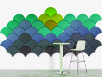 Feuilles Ginkgo 108 Couleurs Conception 3D Panneaux acoustiques colorés en fibre de polyester