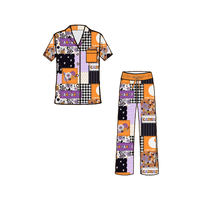 Ensemble de pyjama vintage en bambou à motif floral pour femme, vêtements de détente personnalisés à boutons, vêtements de nuit en bambou pour adultes, pour l'association familiale