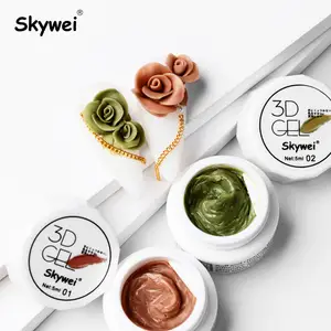 Skywei 3D 4D carving sculpture uv led private label nail products gel polish wholesale UV Gel