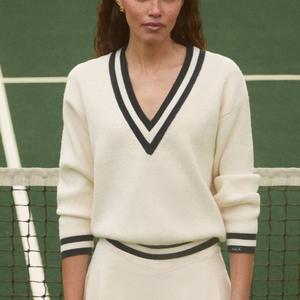 ODM &amp; OEM Manufacturers Custom Ladies <strong>Argyle</strong> Golf <strong>Sweater</strong> European Old Money Style Outfits Women Cable Knit <strong>Sweater</strong> for Women - Product Image 3