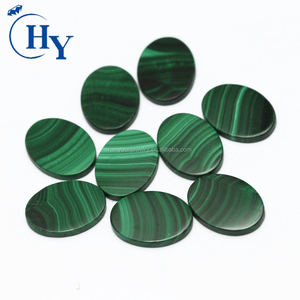 אבן מלכיט ירוקה באיכות גבוהה בצורת אליפסה ליצירת עגילים בעבודת יד, חרוזי אבני חן בהתאמה אישית - Product Image 4