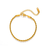 Ensemble de bijoux tendance Chaîne cubaine Chaîne Corde Bracelet empilé Bracelet serpent plat en acier inoxydable plaqué or 18 carats pour femmes et hommes