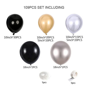 <span class=keywords><strong>Amazon</strong></span> Offre Spéciale noir ballon guirlande arc kit or argent métallique ballons d'hélium globes pour la fête d'<span class=keywords><strong>anniversaire</strong></span> célébration - Product Image 3