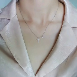 Collar <span class=keywords><strong>con</strong></span> Colgante <span class=keywords><strong>de</strong></span> <span class=keywords><strong>Cruz</strong></span> <span class=keywords><strong>de</strong></span> Plata <span class=keywords><strong>de</strong></span> Ley 925, Chapado en <span class=keywords><strong>Oro</strong></span>, <span class=keywords><strong>con</strong></span> Circonita Cúbica, Joyería Cristiana <span class=keywords><strong>para</strong></span> <span class=keywords><strong>Mujer</strong></span> - Product Image 4