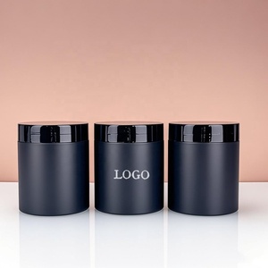 Custom Round 250g 8oz Black PET Container Travel <b>Plastic</b> PET Bottle for Food Protein Powder Storage <b>Jars</b> for Cosmetic Use - Product Image 2