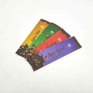 Custom Print Heat Seal Krimpen Zak Gezondheid Voedsel Verpakking Chocolade Moer Snacks Energie Bars Eiwit Jaar Graanreep