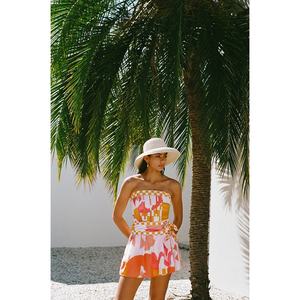 Vestido Mini Casual de Verano para Mujer, Tejido, con Estampado Floral de Atardecer, Talla Personalizada, Alta Calidad de Fábrica OEM - Product Image 1