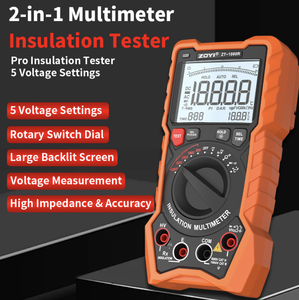 ZOYI 1000R instrumento de prueba profesional 2 en 1 que integra un medidor de resistencia de aislamiento y un multímetro digital True-RMS - Product Image 4