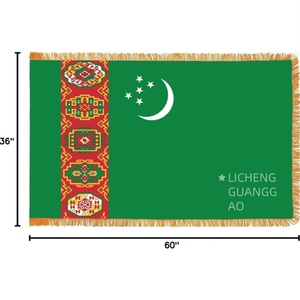 Bandiera Turca di Alta Qualità 3x5 Piedi con Frange Dorate, Bandiera <span class=keywords><strong>Nazionale</strong></span> per Interni, per Cerimonie, Sale, Scrivania e Decorazione Murale - Product Image 2