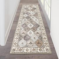 Bohemian Style Polyester Runner Rug Non-Slip Backing Stain Resistant Washable Square Shape Custom Modern Design Custom Sizes