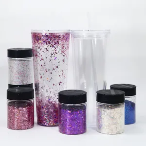 USA CN kho DIY pre-khoan đôi tường 24oz rõ ràng Acrylic Tumbler tái sử dụng nhựa Tumbler với rơm và Stopper