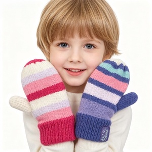 <span class=keywords><strong>Manoplas</strong></span> de Invierno para Niños Pequeños, de Acrílico y Algodón, hasta la Muñeca, con Dedos Completos, Coloridas, Rosa y Azul, Calentadores de Manos para Niñas y Niños - Product Image 4