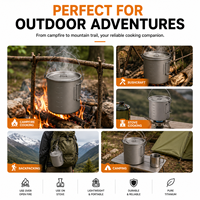 Poignée de suspension en titane ultralégère pour pot de camping, ustensile de cuisson pour bushcraft, pot de cuisson pour randonnée, équipement de cuisine extérieur OEM ODM