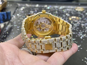 Audemars de alta calidad personalizado resistente al agua 41mm 4302 movimiento 15500 oro árabe VVS reloj de moissanita de hielo de diámetro completo - Product Image 6