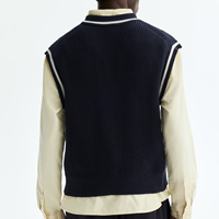 Gilet pull en tricot personnalisé pour homme, nouveau design tendance avec logo sur mesure, col en V, idéal pour uniforme scolaire