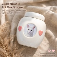 Urne funéraire en céramique étanche et écologique pour animaux de compagnie, en forme de maison, avec cadre photo, souvenir commémoratif, vente en gros d'usine, OEM, ODM, personnalisable