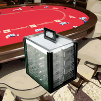 Porte-jetons de poker en acrylique transparent personnalisé de 1000 pièces avec plateau et serrures, qualité supérieure pour les joueurs