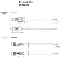 Câbles de raccordement mâle-femelle étanches 4 conducteurs 22 AWG avec boîtier PVC 300V-500V, assemblages de câbles et connecteurs pour éclairages de scène LED