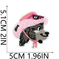 Écusson brodé chien de dessin animé, badge en tissu animal pour la décoration de vêtements et sacs