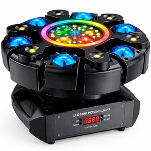 Mini Cabeza Móvil de 150W, Luz de Escenario 6 en 1 RGBW con Beam, Láser, Estrobo y <span class=keywords><strong>Halo</strong></span>, DMX512, Activación por Sonido, para Bar, KTV, Fiesta, Venta al por Mayor - Product Image 1