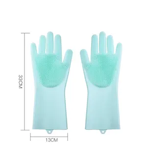 Pet Grooming Gloves 5 Finger Design For Bathing And Massaging Heat Resistant Silicone Dog Cat Bathing Gloves With Enhanced
