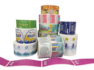 สติกเกอร์กันน้ำแบบม้วน พิมพ์สีเต็มรูปแบบ สำหรับติดขวดอาหาร ขวดเครื่องสำอาง ป้องกันน้ำมัน พร้อมโลโก้ สำหรับบรรจุภัณฑ์ - Product Image 1