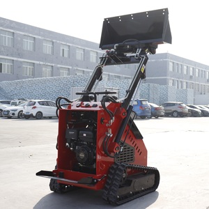 Mini-tracteur triangulaire avec accessoires fourche et godet pour jardinage, agriculture et construction - Product Image 6