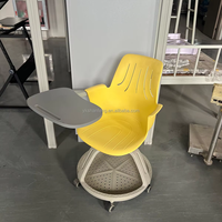 Chaise mobile pour salle de classe universitaire, formation, réunion de bureau et conférence, avec tablette d'écriture et roulettes, vente en gros