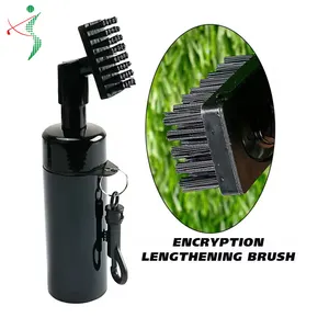Custom Logo Portable Golf Accessories Cleaning Tool Accessories Black Plastic Golf Club Cleaning Brush With Water Spray Bottle