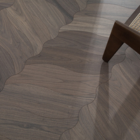 Parquet en noyer noir technique, motif feuille brun foncé, fournisseur de parquet à joint mâle et femelle