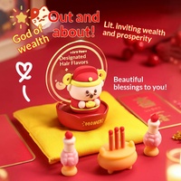 Mini Veilleuse Porte-Bonheur Chaton, Lampe LED Créative à Piles, Lumière Ambiante Blanche Chaude pour Décoration de Bureau et Chevet