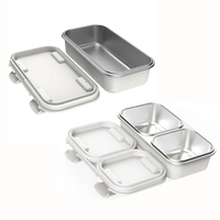Kinder-Mikrowellen-Geeignete 304 Edelstahl-Lebensmittelbehälter Bento-Lunchbox mit Deckeln Individuelles Logo Luftdicht Verschließbar für die Schule