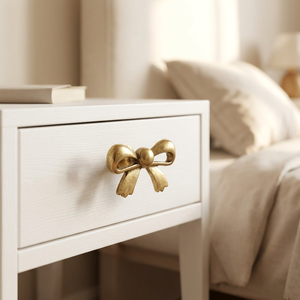 AK Brass Unique Bow Shape Brass Wardrobe <b>Knob</b> Gold Finish Custom Cabinet Drawer <b>Dresser</b> Furniture Handle <b>Knob</b> - Product Image 3
