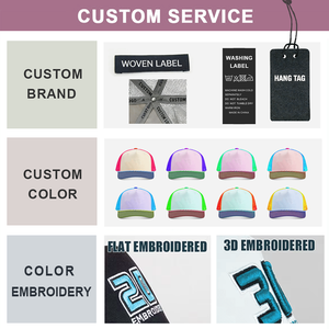 <span class=keywords><strong>หมวก</strong></span>แฟชั่นแบบมีโครงสร้าง 5 ชิ้น ผ้าฝ้าย ปักโลโก้ตามสั่ง สีบล็อกกิ้ง สำหรับทั้งชายและหญิง กันน้ำ ปักลาย 3 มิติ <span class=keywords><strong>หมวก</strong></span>เบสบอลทรง Trucker - Product Image 2