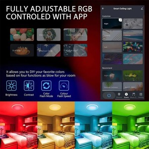 Lámpara de Techo LED Inteligente Tuya WiFi BLE, AC 220V 24W RGBCW, Redonda, Iluminación Interior, Control por Voz con APP, Alexa y Google Home - Product Image 3